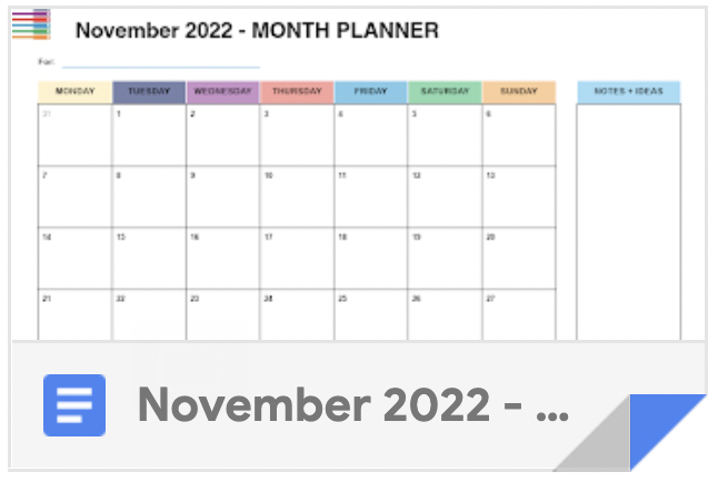Nov 2022 Planner