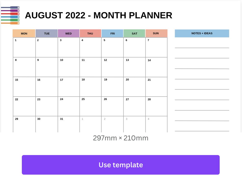 Aug Planner CANVA