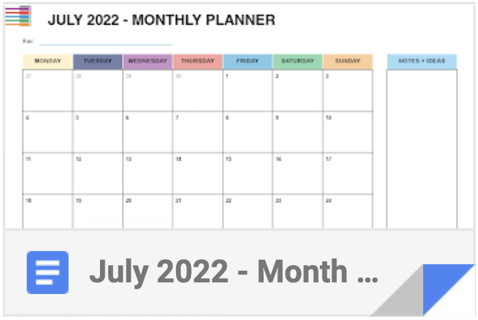 July Planner